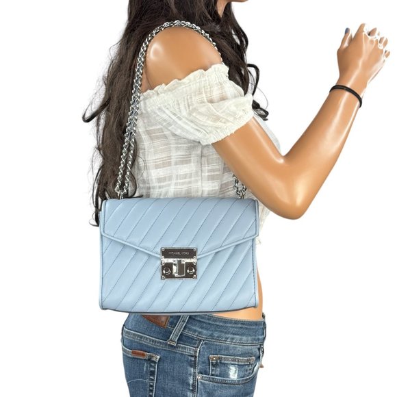 Michael Kors Rose Medium Flap Shoulder Crossbody Bag Quilted